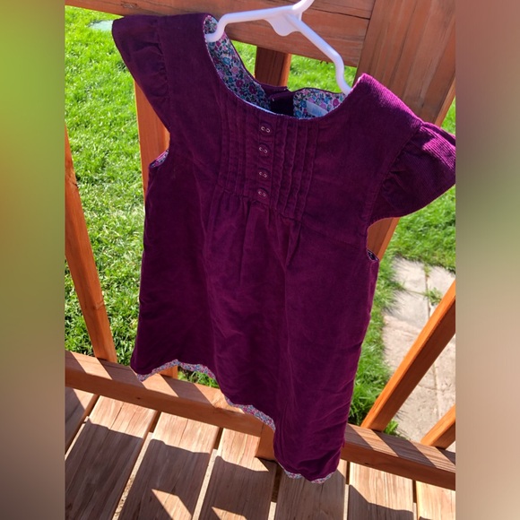 Girl’s 5T JoJo Maman Bebe purple plum and floral corduroy spring dress NWT - Picture 2 of 13